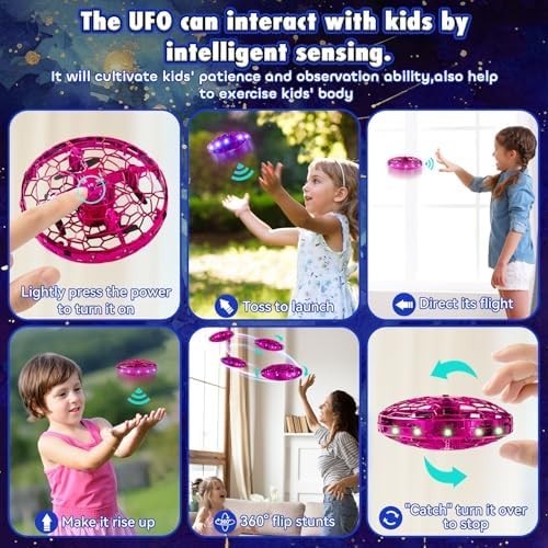 Gesture-Controlled Mini UFO Drone for Kids LED Hover Toy Indoor Outdoor