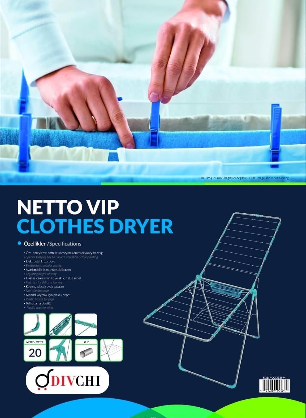 Folding Clothes Airer Drying Rack Stainless Steel Indoor Outdoor Compact