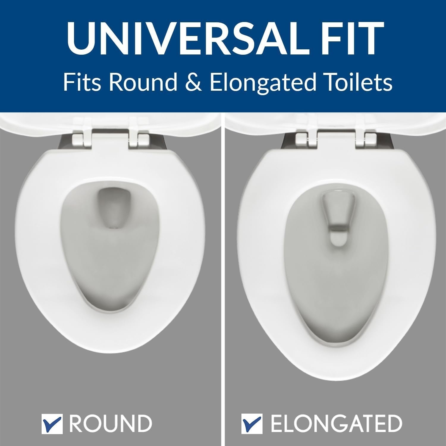 Paramount Elongated Toilet Seat White Chrome Hinges Heavy Duty Plastic