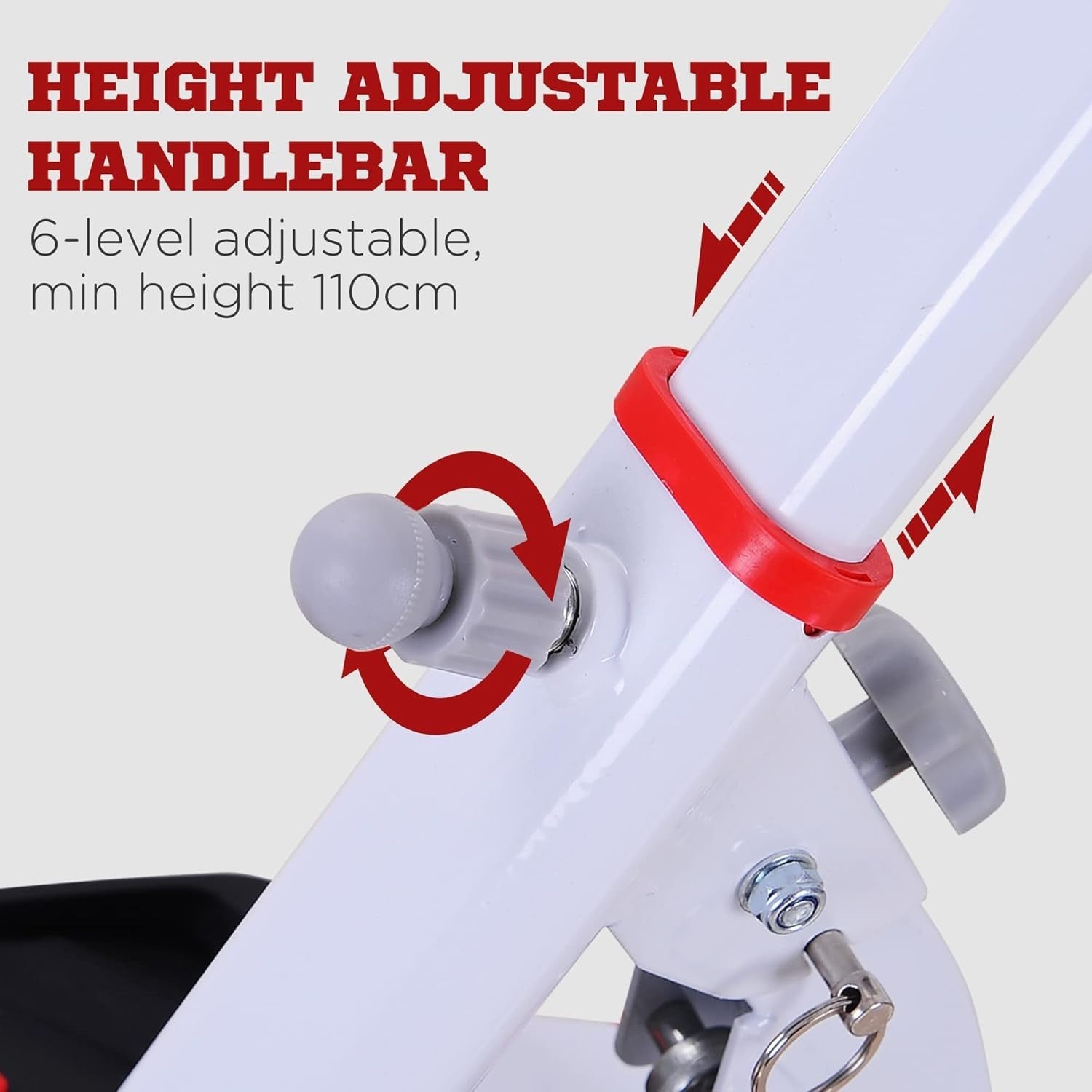 Stepper Exercise Machine w/ Handle & LCD Monitor for Home Fitness Red White