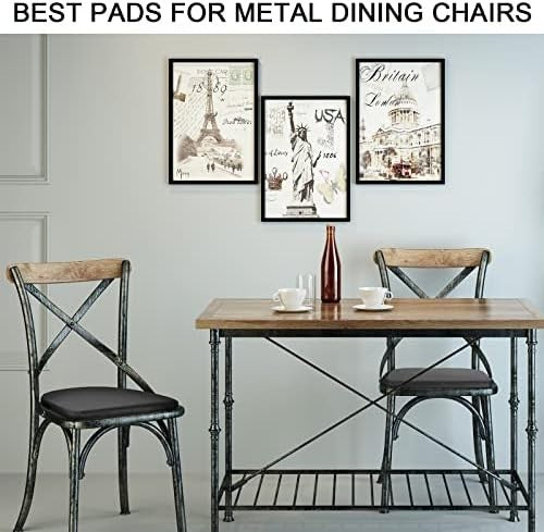 Set of 4 U-Shape Chair Cushions PU Leather Anti-Slip Waterproof Pads