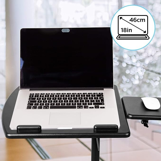Adjustable Laptop Projector Stand Mobile Sit Stand Desk Rolling Floor Table