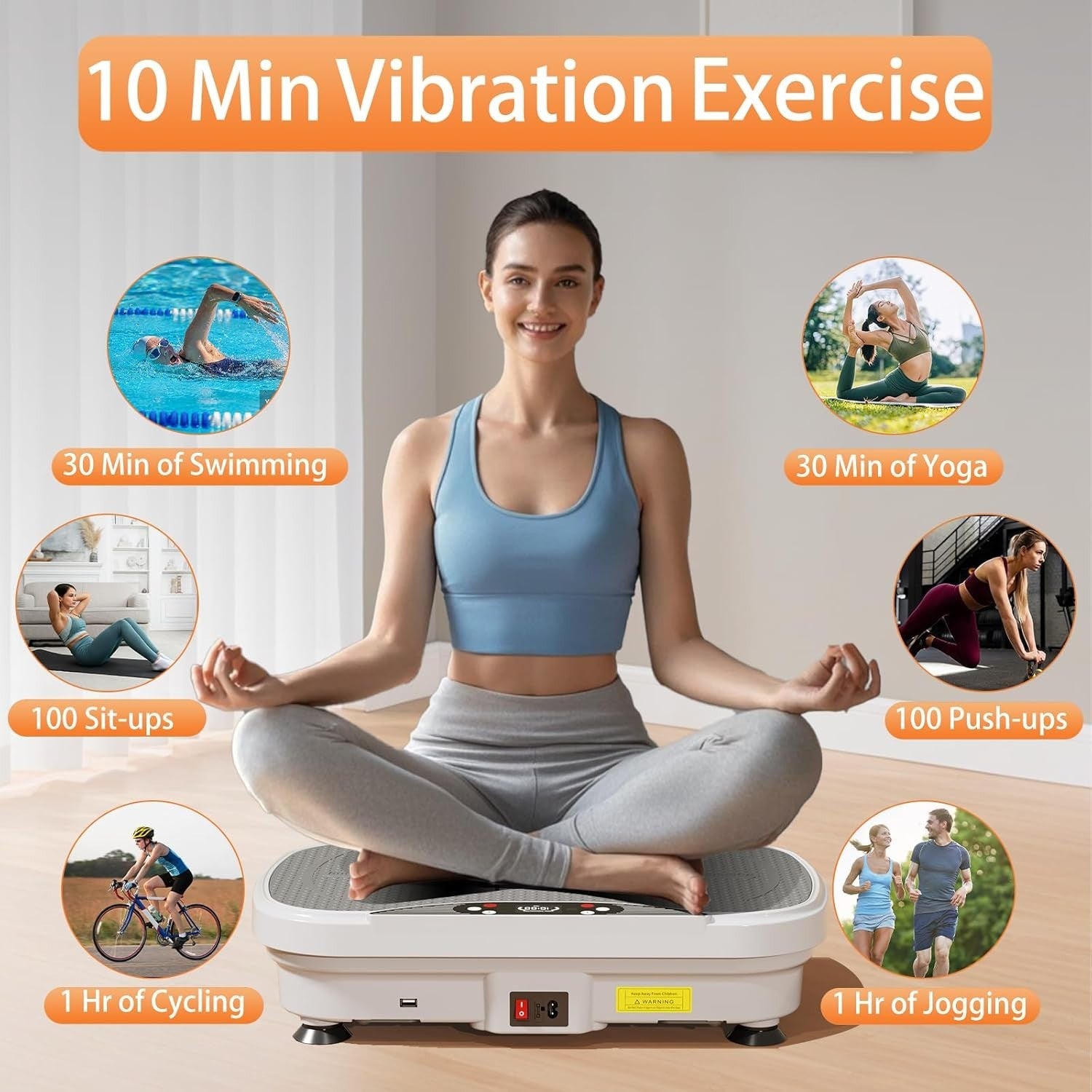 White Vibration Plate Exercise Machine for Weight Loss & Lymphatic Drainage