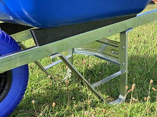 160L Blue Wheelbarrow – Alloy Steel Frame Puncture Proof Wide Tyre Heavy Duty