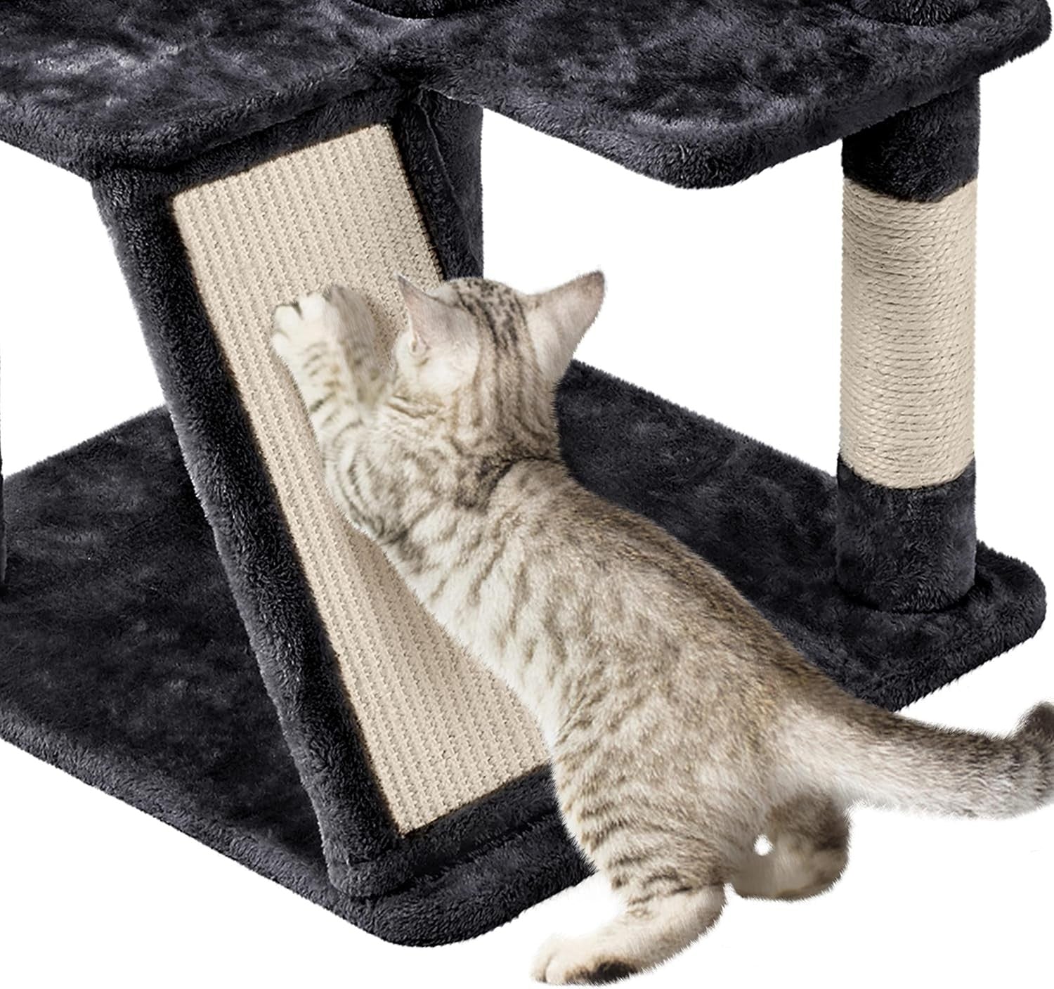 Large Cat Tree 144.5cm Multi Level Tower Condos Scratching Posts Ramp