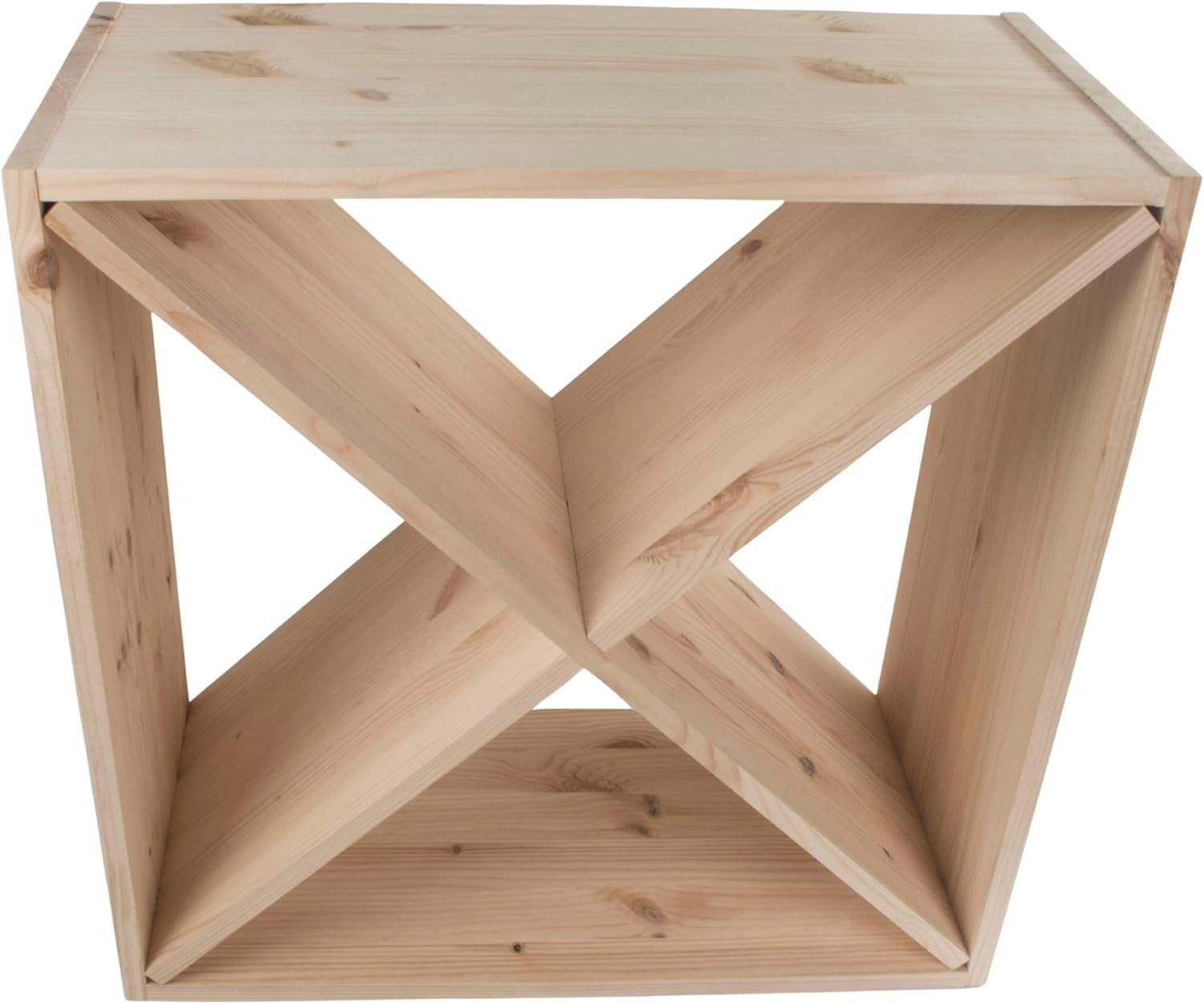 24 Bottle Wooden Wine Rack Solid Pine Freestanding Cube Storage Shelf Rustic