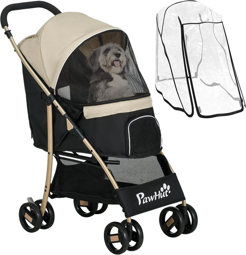 Dog Stroller with Rain Cover Foldable Pet Pushchair for Small Dogs Cats