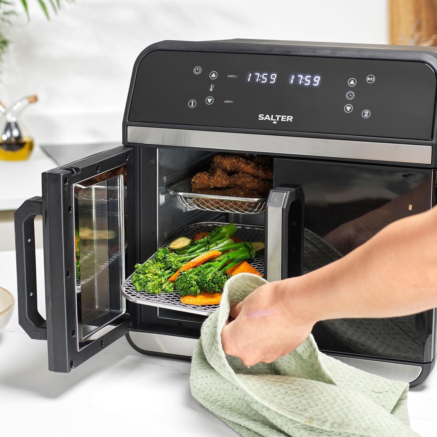 XL Air Fryer Oven 15L | Multi-Level, Dual Windows, Rotisserie, 6 Presets, 2300W