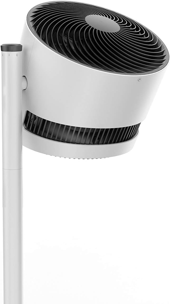 Modern 4-Speed Adjustable Pedestal Air Circulator Fan Quiet Cooling White 121cm