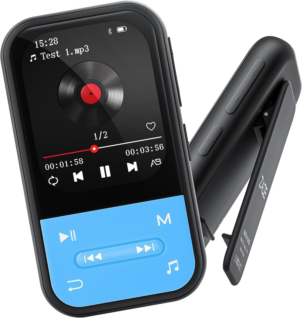 128GB Clip MP3 Player Blue Bluetooth 5.3 FM Sport