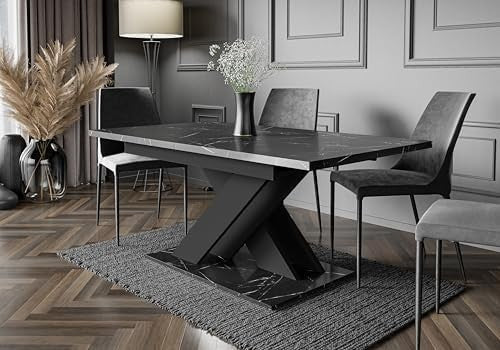 Modern Extendable Dining Table High Gloss Space-Saving Rectangular 140–180cm