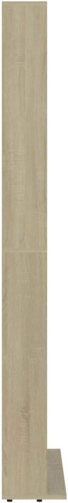 CD Storage Cabinet 177.5cm Media Shelf Unit 30 Compartments Sonoma Oak