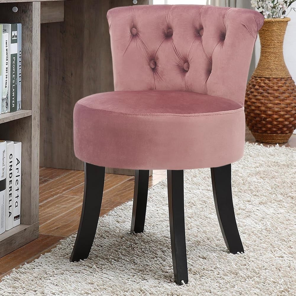 Grey High-Back Vanity Chair with Linen Fabric & Solid Wood Legs – 40×40×69cm