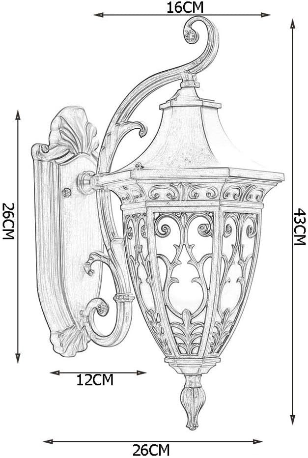 Retro Brass Outdoor Wall Lantern – Frosted 6-Sided Glass E27