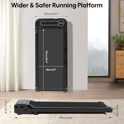 Under Desk Treadmill Walking Pad with Incline 1-6.5 KM/H LED Remote
