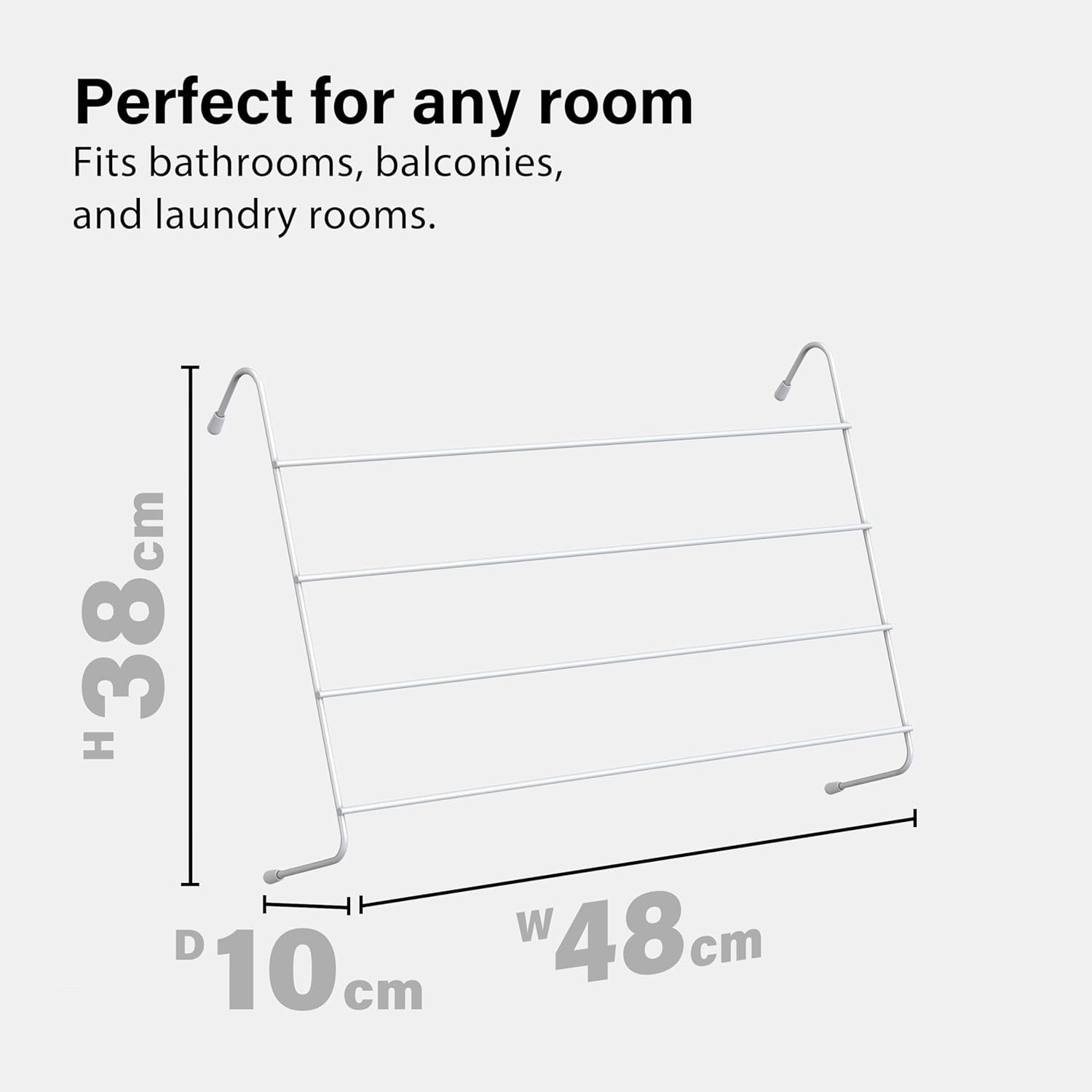 4 Tier Radiator Clothes Airer Metal Drying Rack Space Saving White