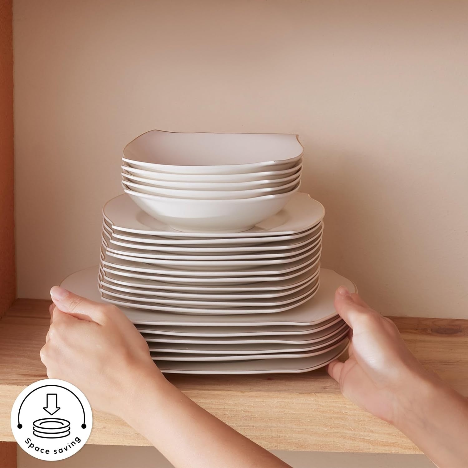 53pc Bone China Dinner Set Gold Trim Service for 12 Luxury Crockery