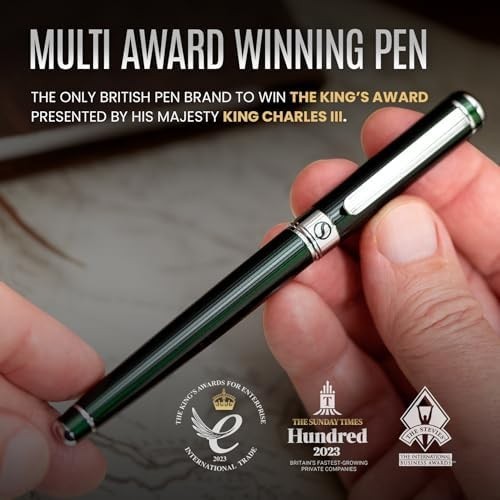 Personalised Rollerball Pen British Racing Green Chrome Medium Ink