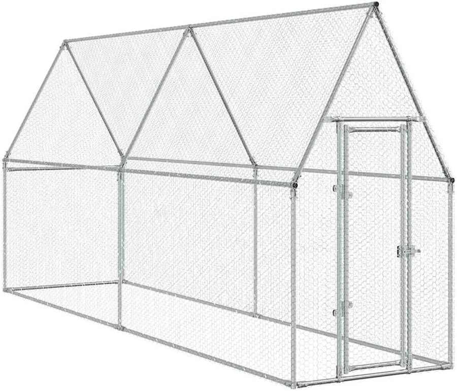 Large Galvanised Steel Chicken Coop Run 4x1x1.9m