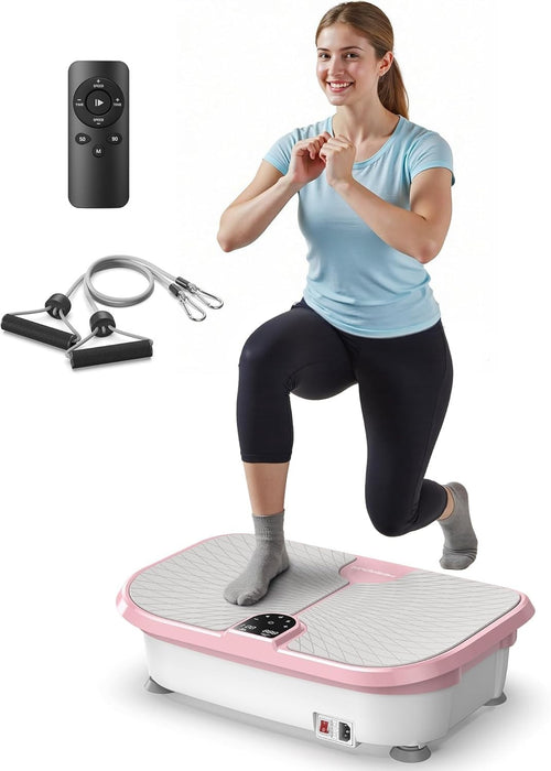 Pink Vibration Plate Exercise Machine 99 Speeds Full Body Toning