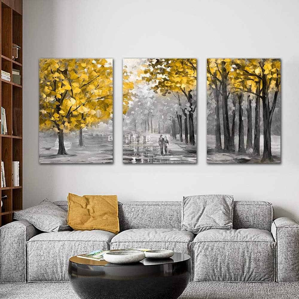Autumn Tree Canvas Wall Art 3 Panel Framed 40x60cm