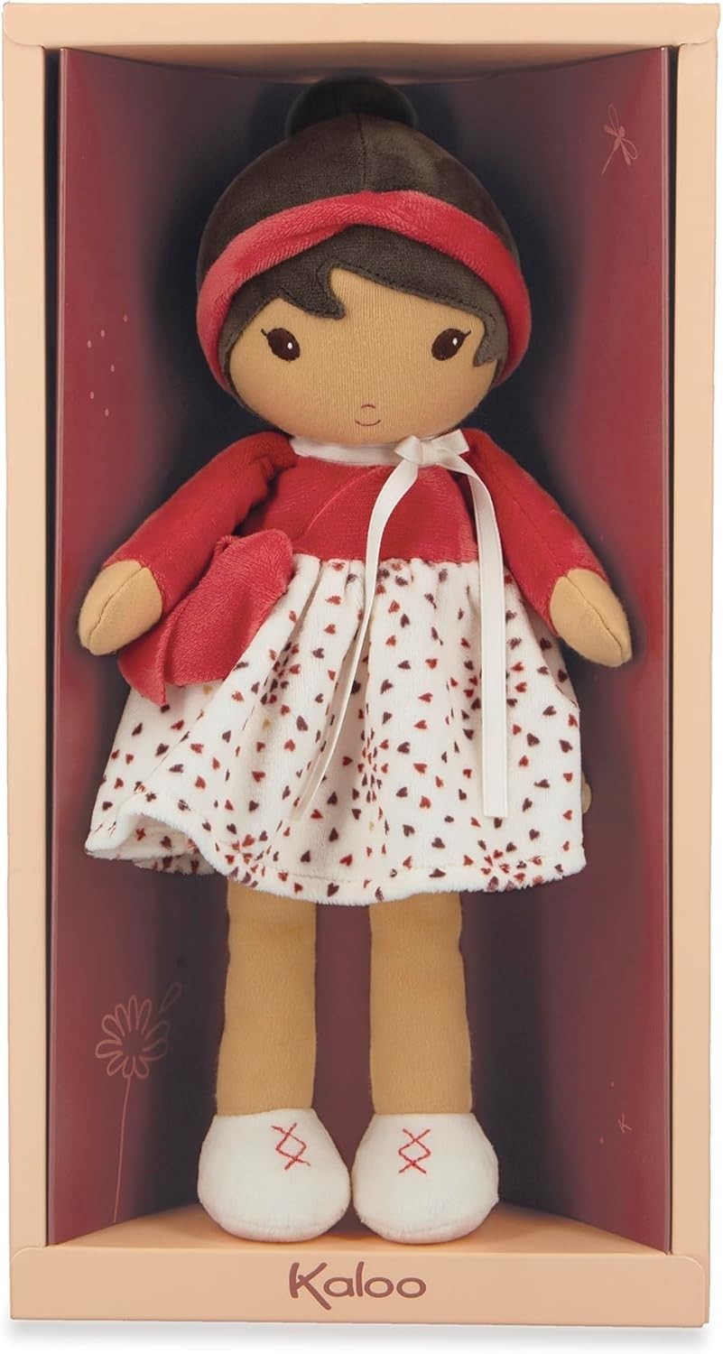 32cm Soft Fabric Rag Doll Micro Velvet Skirt Personalised Ribbon Newborn Gift