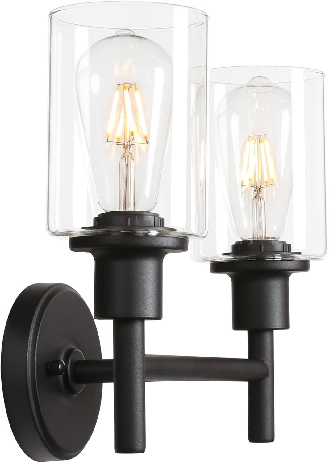 Industrial Glass Wall Lights Double Head E27 Sconce Loft Retro Modern