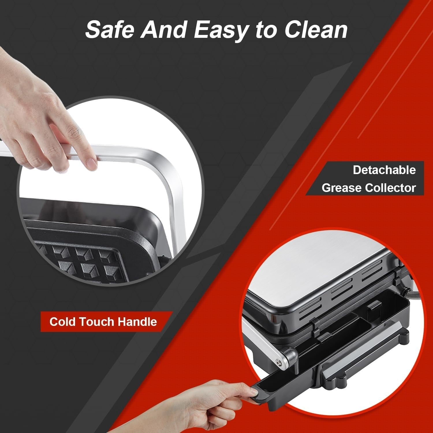 4-in-1 Panini Press Grill 2000W Waffle Sandwich 33x35cm Silver