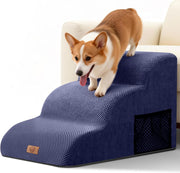 Dog Steps for Bed 3 Step Waterproof Pet Stairs Ramp 60x40x40cm Blue