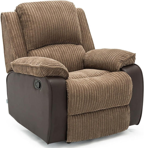 Recliner Armchair Faux Leather Jumbo Cord Lounge Chair for Home Comfort