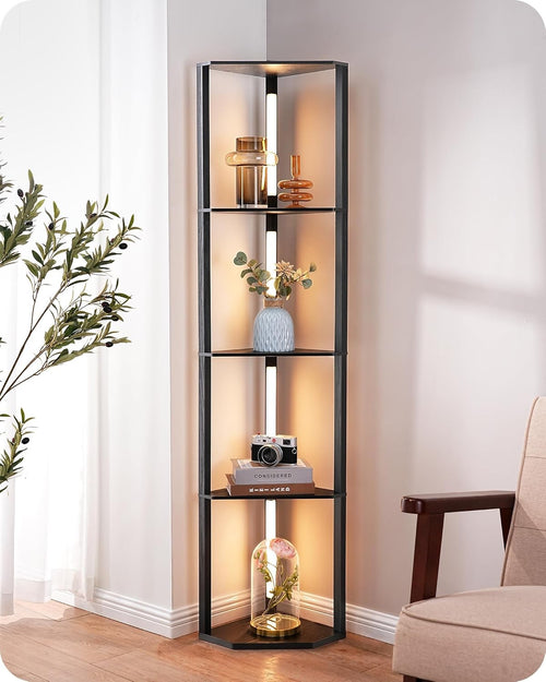 LED Floor Lamp with Shelves Dimmable Standing Light Storage Display Unit