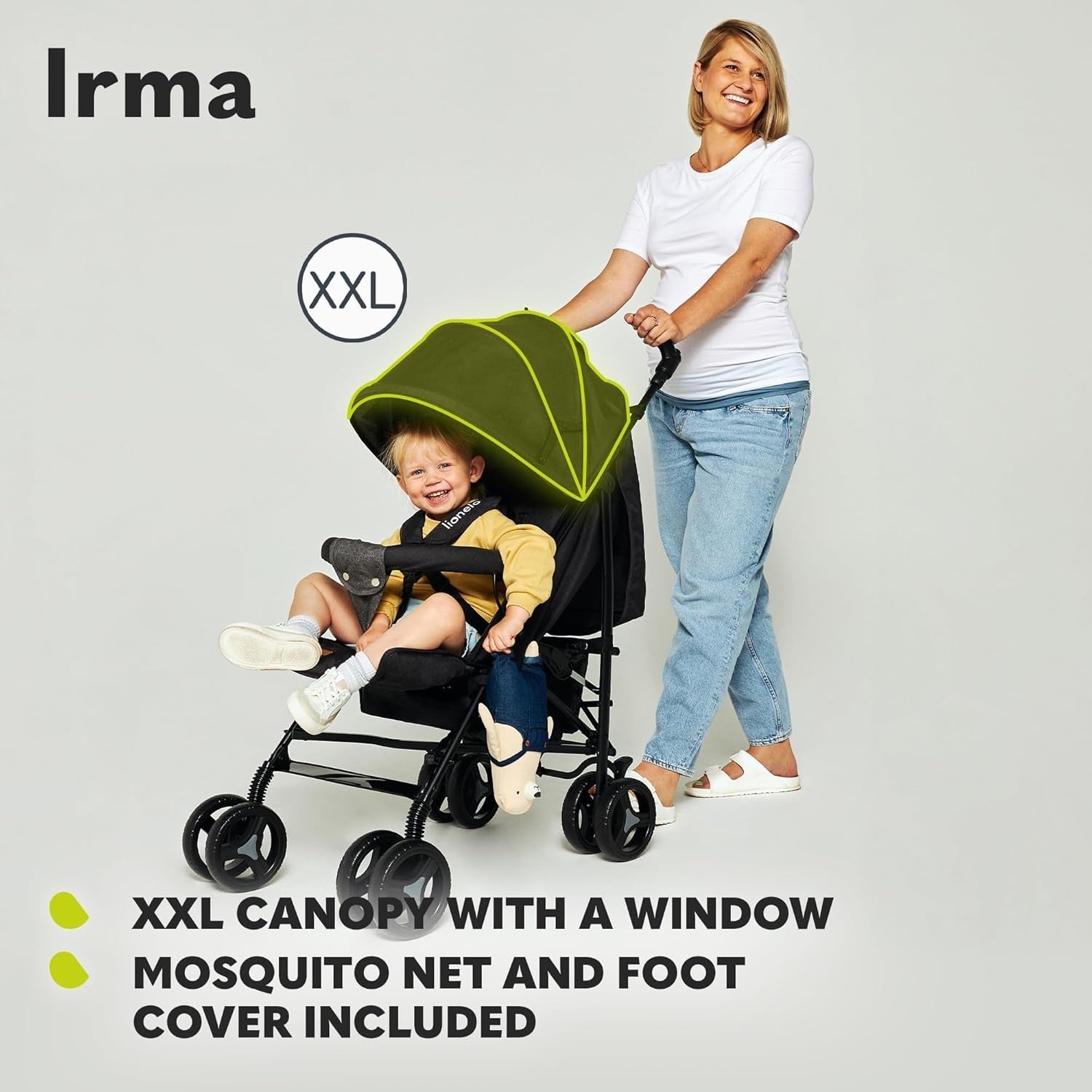 Lightweight Baby Pushchair Lie-Flat, Rotating Handles, Foldable Travel