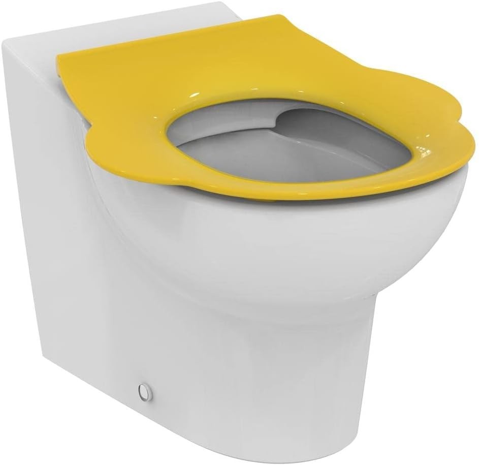 School WC Toilet Seat Ring Yellow with Handles Polypropylene 305mm High
