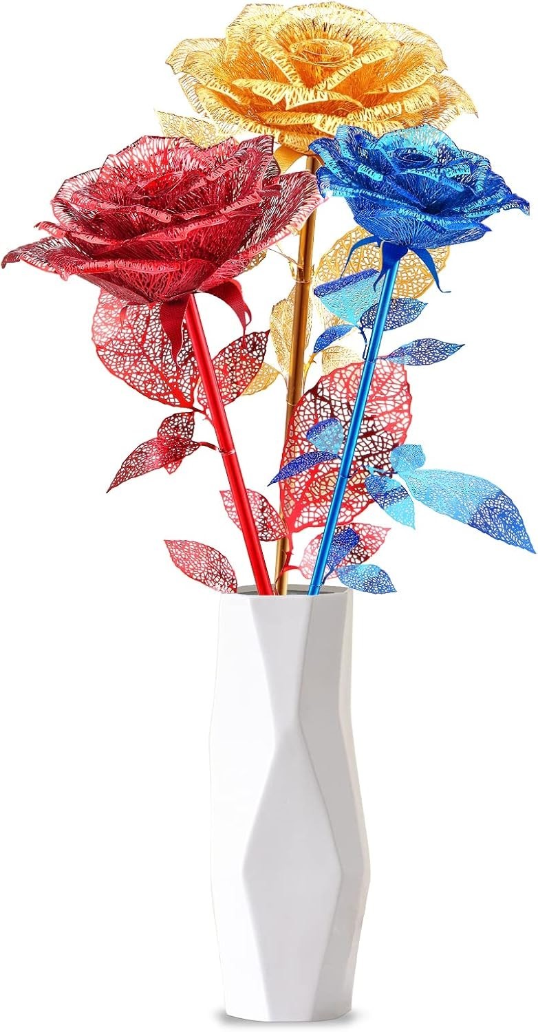 3D Metal Rose Puzzle for Adults & Teens, Stainless Steel DIY Craft Kit, Unique G
