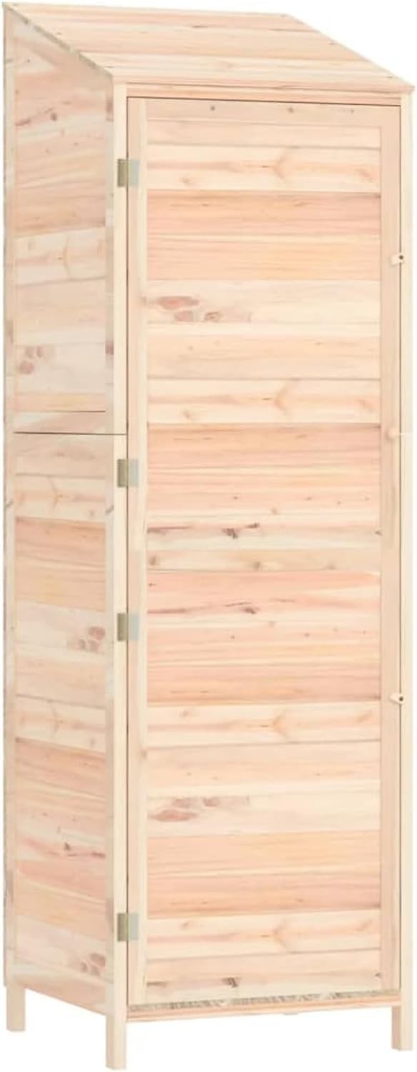 Wooden Garden Shed Outdoor Storage 55x52x174.5cm Weatherproof Solid Fir Wood