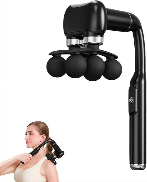 6 Head Massage Gun With Long Handle Deep Tissue Back & Shoulder Muscle Relief