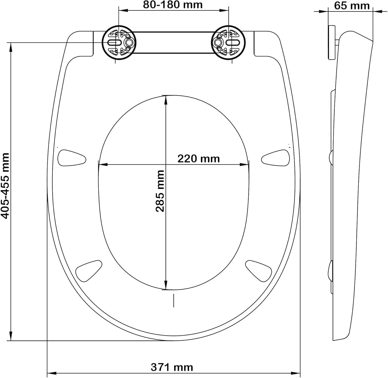 Soft Close Toilet Seat Oval Quick Release Adjustable Steel Hinges White