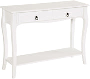 Modern Console Table with Storage Drawers & Shelf – Elegant Living Room Desk