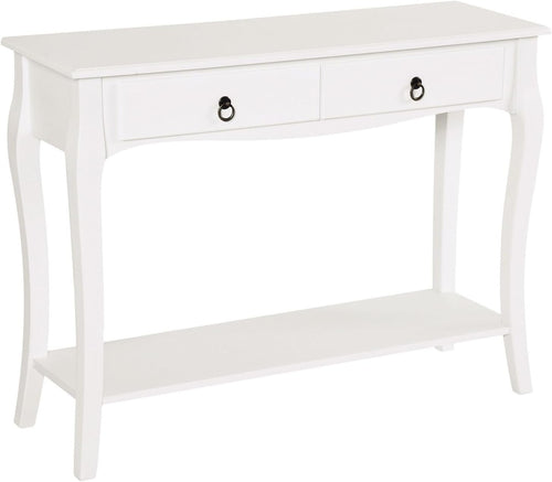 Modern Console Table with Storage Drawers & Shelf – Elegant Living Room Desk