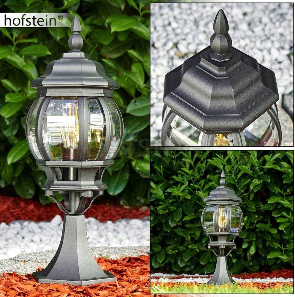 Hofstein Lentua 50cm Outdoor Bollard Lamp Black Antique Path Light