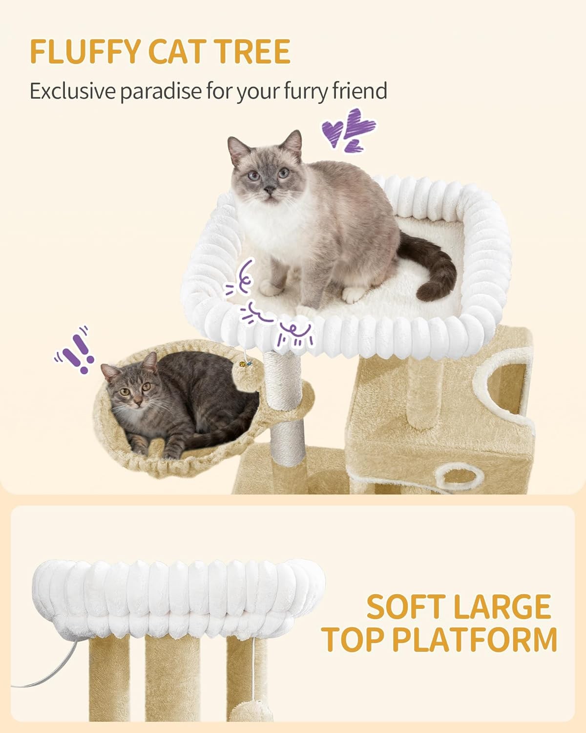 Cat Tree Tower Indoor 98cm Multi Level Scratching Post Condo Climbing