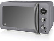 20L Retro Digital Microwave 800W Countertop Defrost Grey