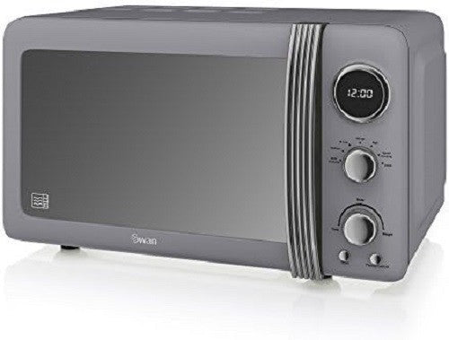 20L Retro Digital Microwave 800W Countertop Defrost Grey