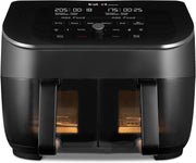 Dual Basket Air Fryer 7.6L ClearCook Window Sync Finish 8 Programs 1700W