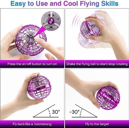 Magic 360° LED Boomerang Ball, Hand-Controlled Mini Flying Drone Toy Gift