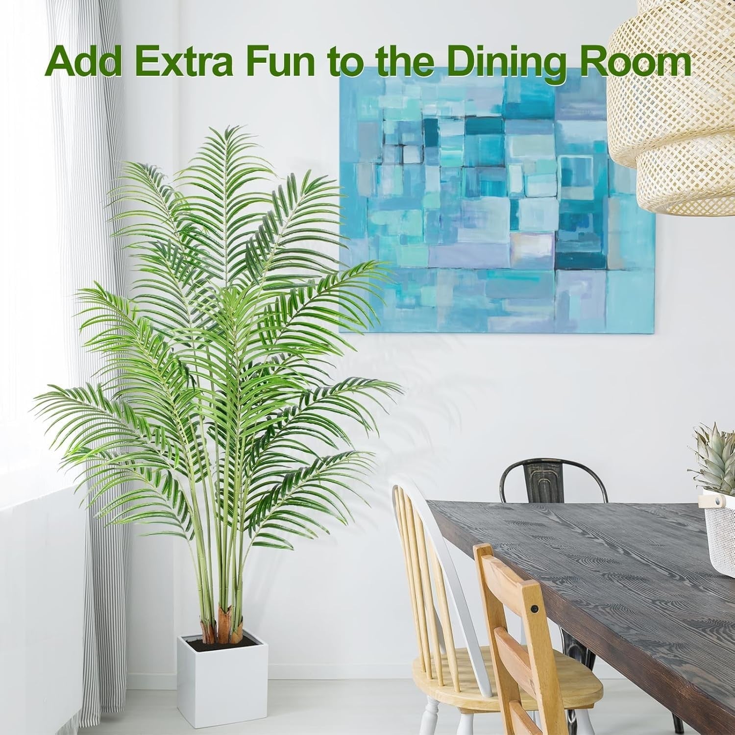 2pcs 180cm Artificial Palm Tree Faux Tropical Indoor Outdoor Home Decor Plant