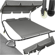 Luxury Double Garden Hammock Bed with Canopy & Wheels – 250kg Load, Black
