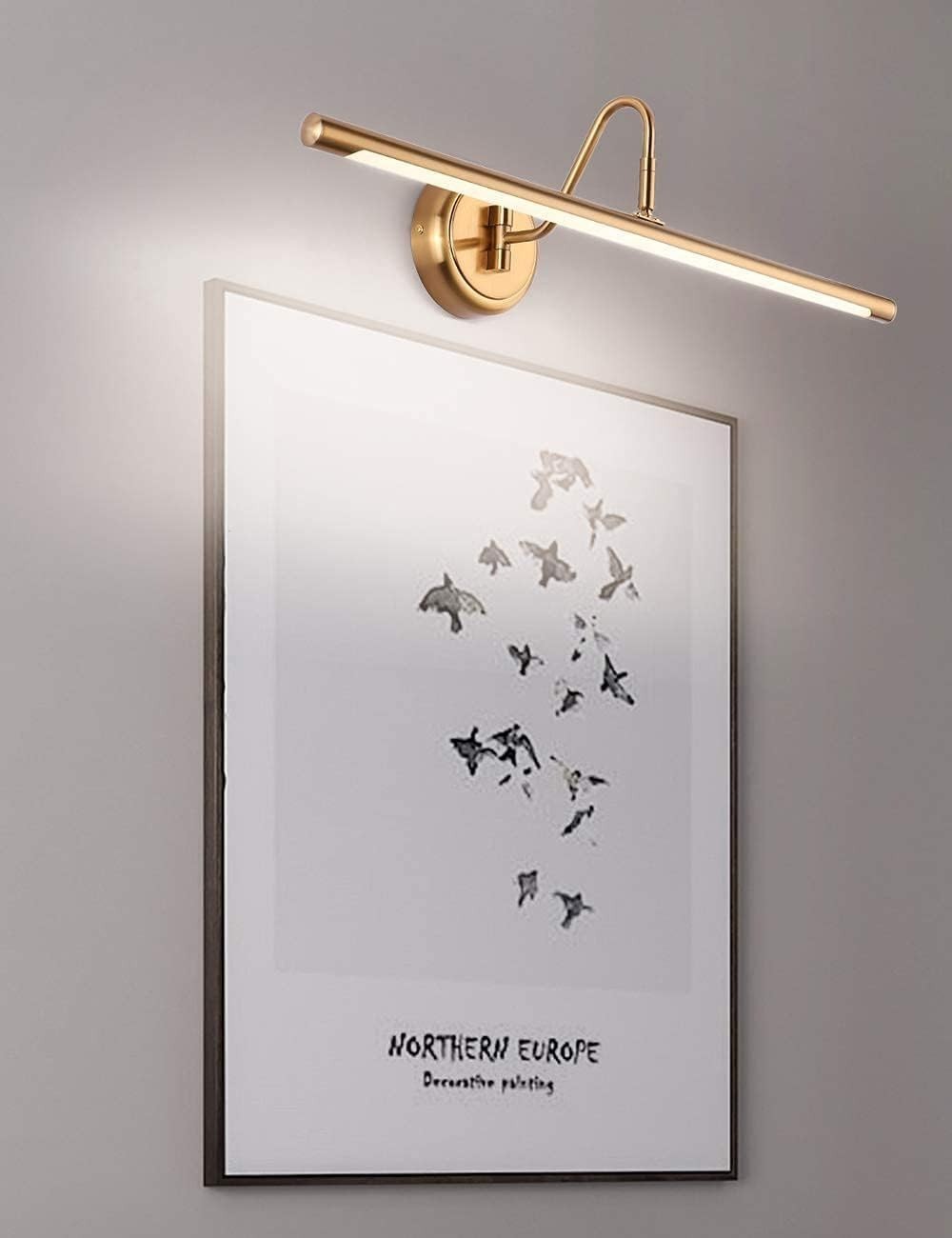 24.4" Brass LED Picture Light 14W Warm White Wall Lamp Swing Arm