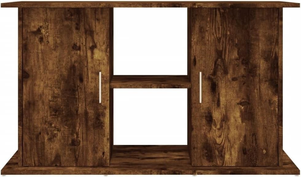 Smoked Oak Fish Tank Stand with Storage Cabinet – Rustic & Durable 81cm
