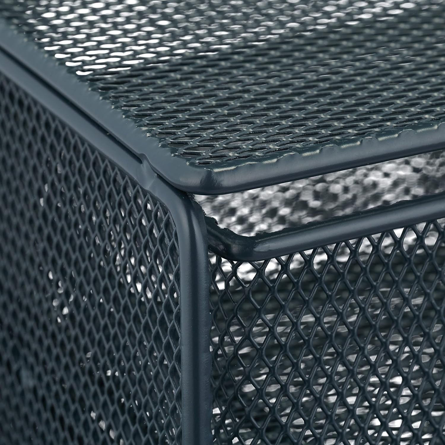 Desk Organiser with 3 Drawers, Metal Mesh, Compact Storage Grey